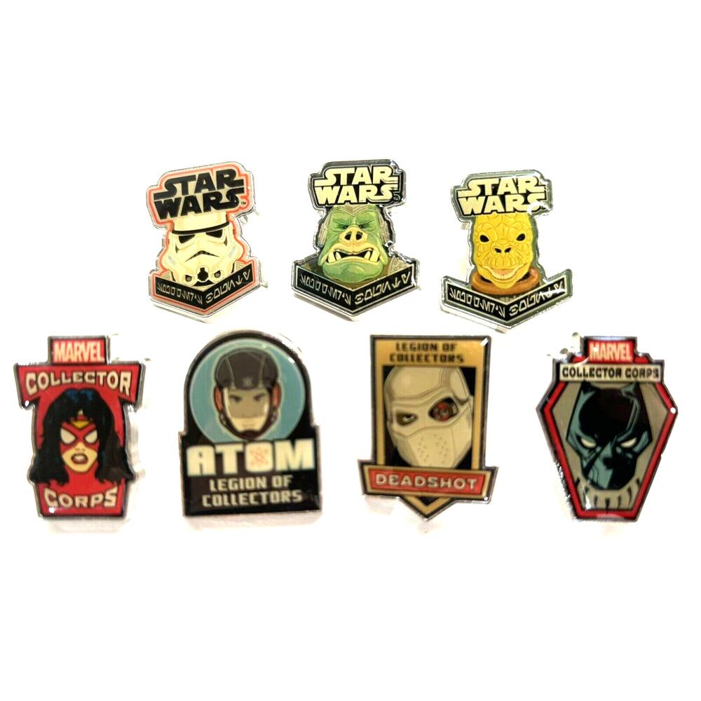 Lot of 7 Enamel Pins Loose Funko Star Wars Black Panther Collector34